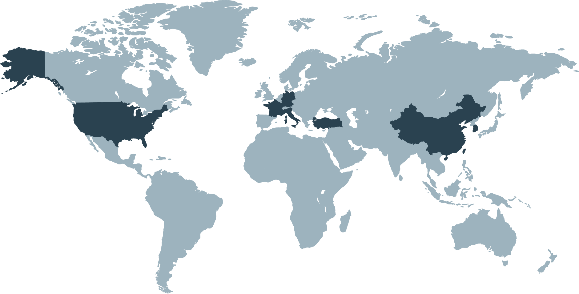 Weltkarte mit Standorten